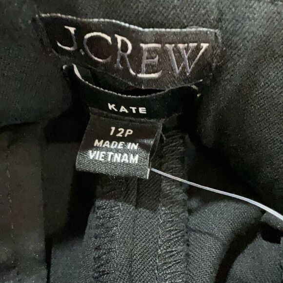 J. Crew Black Kate Straight Leg Pants Size 12 Petite NWT - Picture 3 of 10